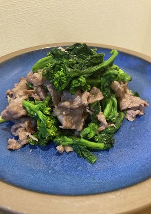 マカ入り牛肉と菜の花の炒め物-レシピのメイン写真