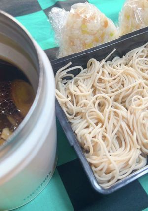 時短お弁当盛り付け記録　肉汁つけ蕎麦-レシピのメイン写真