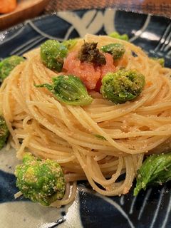 ふきのとうと明太子の和風パスタ-レシピのメイン写真