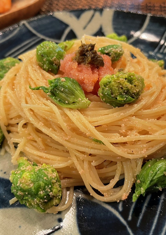ふきのとうと明太子の和風パスタ-レシピのメイン写真