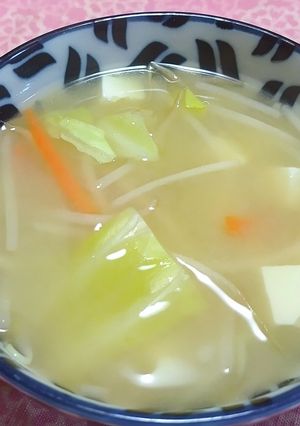 簡単！五目野菜と豆腐の味噌汁-レシピのメイン写真