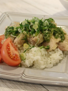 ネギダレの蒸し鶏ごはん-レシピのメイン写真