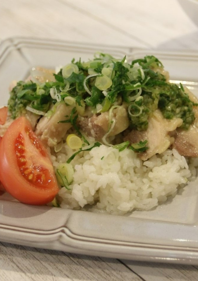ネギダレの蒸し鶏ごはん-レシピのメイン写真