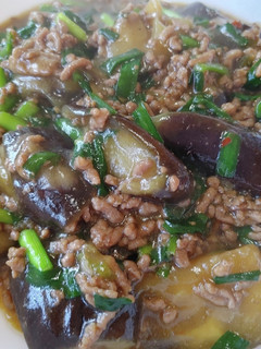 米粉でとろみ付け。茄子、ニラの挽肉あん-レシピのメイン写真