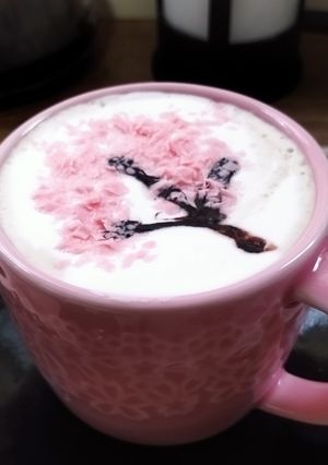 カップに桜コーヒー-レシピのメイン写真