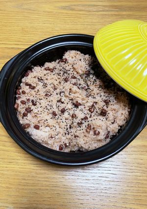 土鍋　赤飯　お祝いの日に(^ ^)-レシピのメイン写真