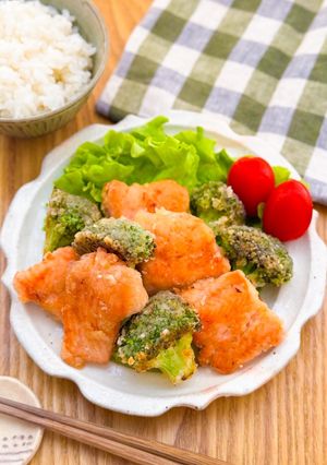 めんつゆで♫鮭とブロッコリーの竜田揚げ♩-レシピのメイン写真