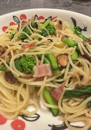 菜の花とベーコンのペペロンチーノ-レシピのメイン写真