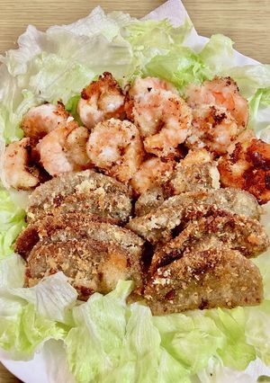 米粉活用で、エビフライと黒ハンペンフライ-レシピのメイン写真