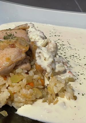 チキンクリームのガーリックライス-レシピのメイン写真