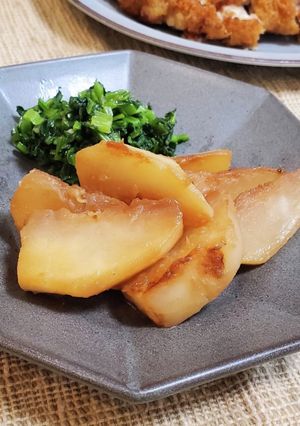 かぶで照り焼き&かぶの葉のにんにく炒め-レシピのメイン写真