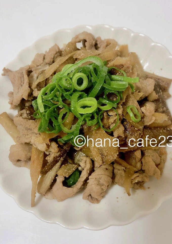 【1人分】豚こま肉とごぼうのしぐれ煮-レシピのメイン写真