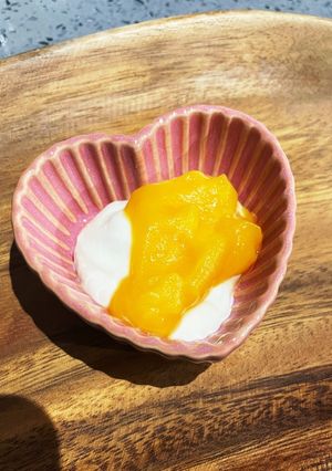 ヨーグルトのさつま芋みかんソース　離乳食-レシピのメイン写真