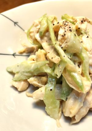 44*セロリとササミ白味噌和え-レシピのメイン写真