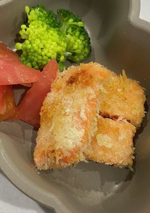 離乳食完了期〜鮭のチーズパン粉焼き-レシピのメイン写真
