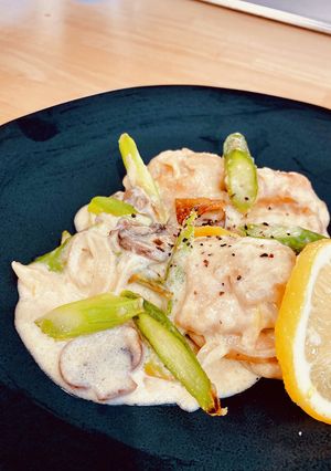 鶏肉とアスパラのレモンクリーム煮-レシピのメイン写真
