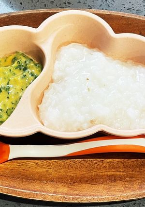 鯛粥と小松菜入りさつま芋ポタージュ離乳食-レシピのメイン写真