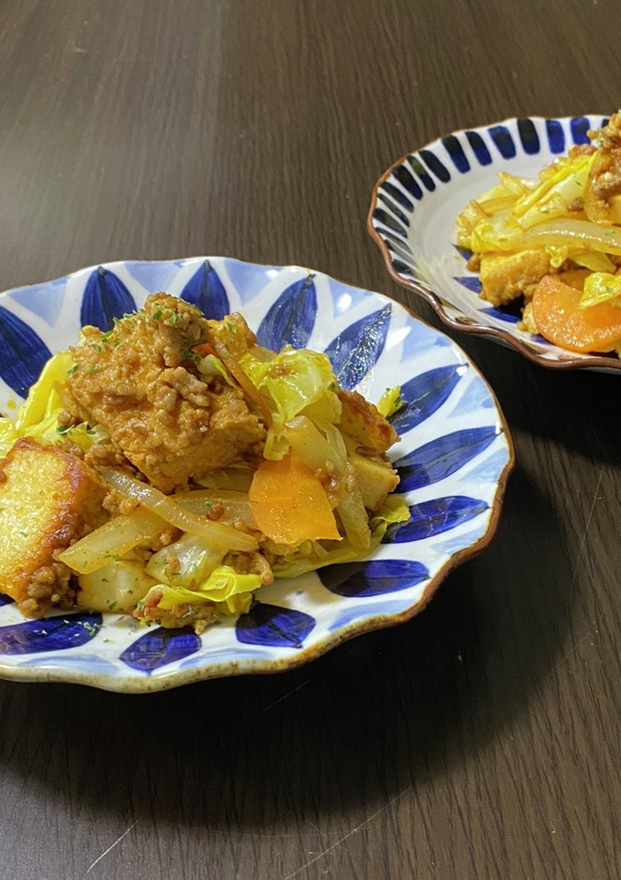 厚揚げと春キャベツのカレー炒め-レシピのメイン写真