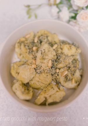 薩摩芋と米粉のニョッキ　〜蓬ソース和え〜-レシピのメイン写真