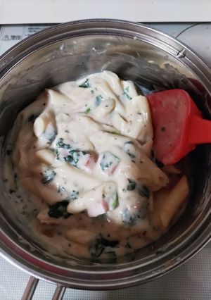米粉活用 簡単!鮭とペンネクリームパスタ-レシピのメイン写真