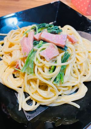 ほうれん草とベーコンのクリーム豆乳パスタ-レシピのメイン写真