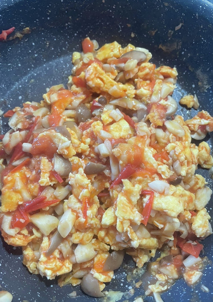 離乳食完了期　しめじとトマトの卵炒め-レシピのメイン写真