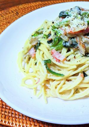 ほうれん草の豆乳クリームスパスタ-レシピのメイン写真