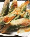 餃子の皮で♪ウインナー×チーズ×大葉巻き