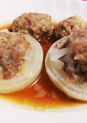 新玉ねぎのひき肉詰め-レシピのメイン写真