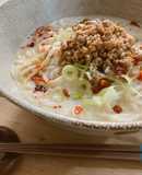 レンジで簡単　豆乳担々そうめん