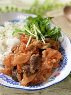 米粉で 豚肉とナスのトマトクリーム煮-レシピのメイン写真