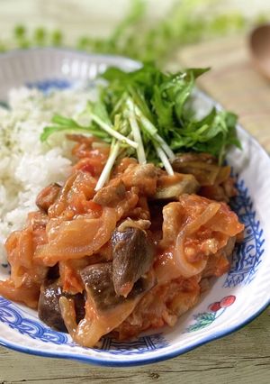 米粉で 豚肉とナスのトマトクリーム煮-レシピのメイン写真