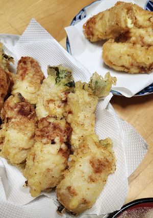 豚肉巻き天ぷら二種(菜花、チーズ)-レシピのメイン写真