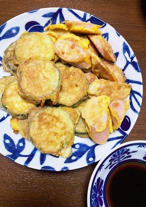 米粉でズッキーニと魚肉ソーセージのチヂミ-レシピのメイン写真