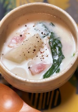 米粉で作る蕪とベーコンのクリームシチュー-レシピのメイン写真