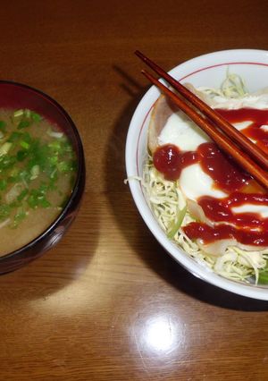 超簡単!ベーコンエッグ丼-レシピのメイン写真