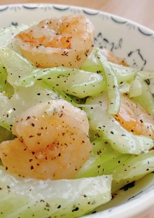 腸活♡エビとセロリの塩炒め-レシピのメイン写真