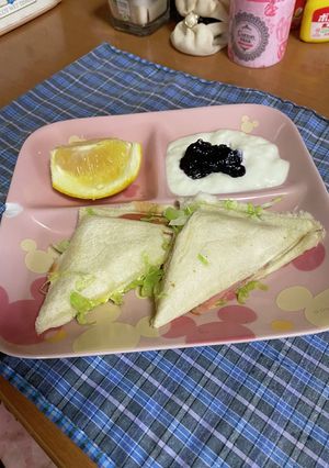 簡単キャベツとハムのホットサンド^_^-レシピのメイン写真