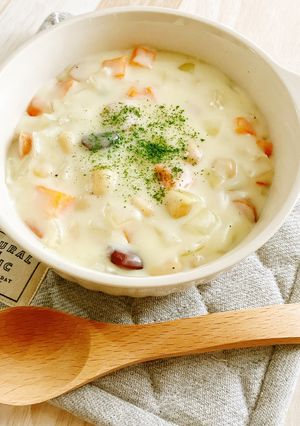 米粉で作る野菜とお豆のミルクシチュー-レシピのメイン写真