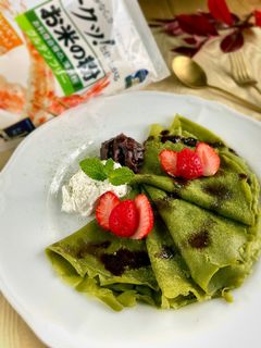 米粉活用⭐︎モチモチ⭐︎抹茶のクレープ-レシピのメイン写真