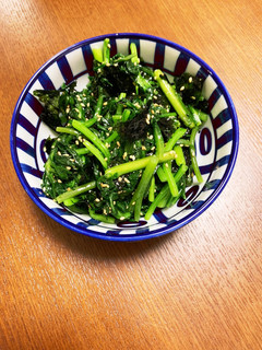 菊菜(春菊)と韓国海苔のナムル-レシピのメイン写真