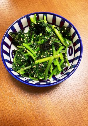 菊菜（春菊）と韓国海苔のナムル-レシピのメイン写真