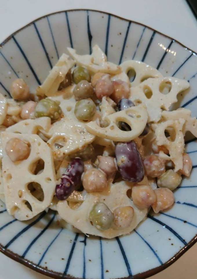 簡単！腸活♪れんこんと豆のごまマヨサラダ-レシピのメイン写真