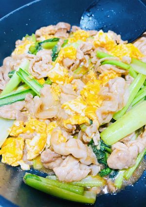 豚こまと小松菜の焼肉のタレ炒め-レシピのメイン写真