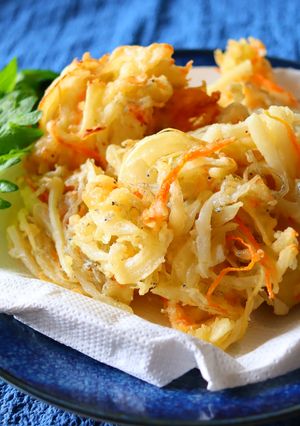 米粉で作る！野菜としらすの簡単かき揚げ-レシピのメイン写真