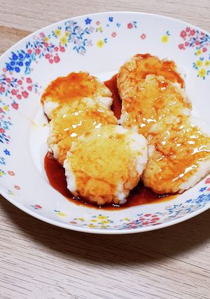 残りご飯でおやつ！レンジで甘辛タレ-レシピのメイン写真