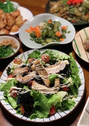 米粉でカリッ！豚ロース揚焼きサラダ-レシピのメイン写真