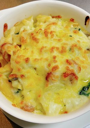 ひとりランチに！米粉の簡単ペンネグラタン-レシピのメイン写真