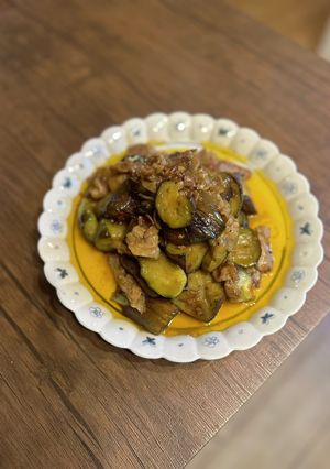 茄子と豚バラの中華炒め　山椒の香り-レシピのメイン写真