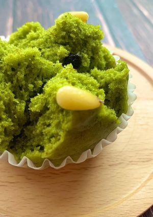 ぷっくり抹茶の米粉蒸しパン-レシピのメイン写真
